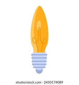 Electric light bulb. Electrician tools, electrician supplies flat vector illustration