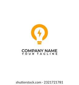 Electric light bulb flat and simple vector logo.