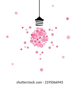 Bombilla eléctrica en forma de bolas rosadas.