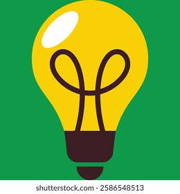 Electric light bulb glowing symbol