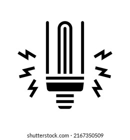 electric light bulb glyph icon vector. electric light bulb sign. isolated contour symbol black illustration