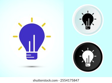 Electric light bulb icon design illustration, Creative idea icon