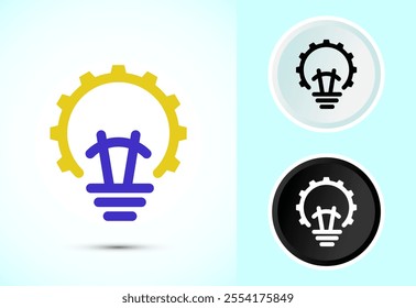 Electric light bulb icon design illustration, Creative idea icon