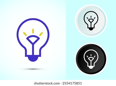 Electric light bulb icon design illustration, Creative idea icon