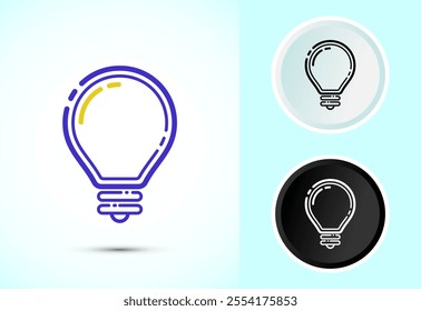 Electric light bulb icon design illustration, Creative idea icon