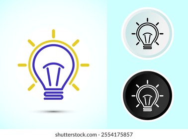 Electric light bulb icon design illustration, Creative idea icon