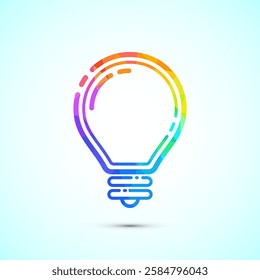 Electric light bulb icon design illustration, Creative idea icon, low poly style