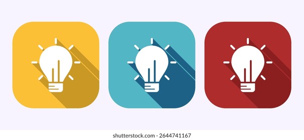 Electric light bulb icon design illustration, Creative idea icon sign symbol in shadow button design