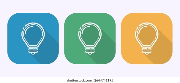 Ilustración de diseño de icono de bombilla eléctrica, símbolo de signo de icono de idea creativa en diseño de Botón de sombra