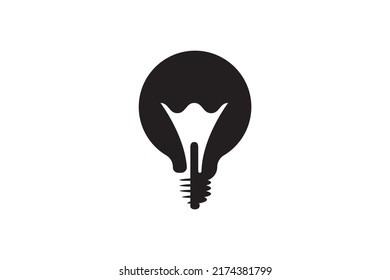 Electric light bulb icon. Electricity lamp symbol. Vector illumination sign design.