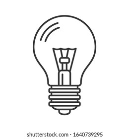 Electric Light Bulb Icon. Line Style Vector