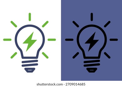 Icono de bombilla eléctrica – Símbolo de potencia e innovación