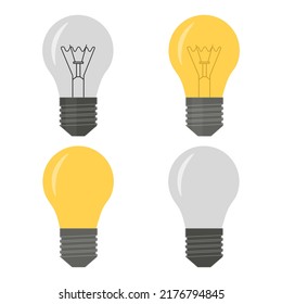 Electric light bulb icon set. Vector illustration.