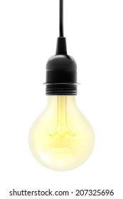 Electric light bulb lamp, 3d vector icon