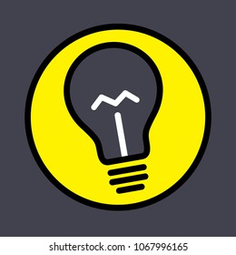 Electric Light Bulb Lamp. Symbol of bright idea. Linear vector illustration with editable line
