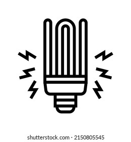 electric light bulb line icon vector. electric light bulb sign. isolated contour symbol black illustration