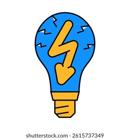 electric light bulb line icon vector. electric light bulb sign. isolated symbol illustration