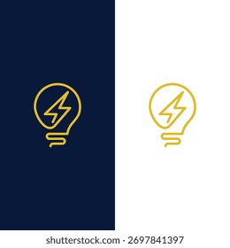 Logotipo da linha da lâmpada elétrica