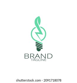 The electric light bulb logo design combined with green leaves, is very suitable as the identity of a brand or company that has an energy-saving tagline and natural ideas.