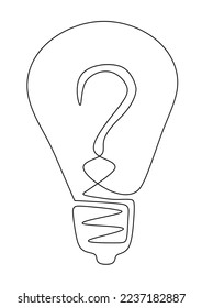 bombilla eléctrica con signo de interrogación, ilustración vectorial