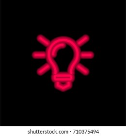 Electric Light bulb red glowing neon ui ux icon. Glowing sign logo vector