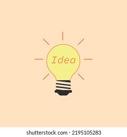 Electric light bulb with the text idea.
