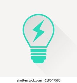 Electric light bulb vector flat icon