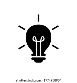Electric light bulb vector icon on white background