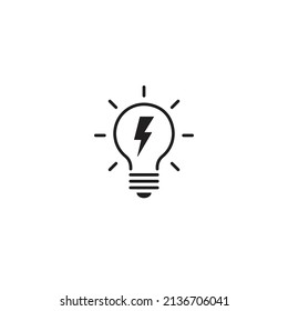 Electric light bulb vector outline icon. Idea icon vector illustration eps 10