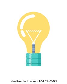 Icono realista de vector de luz eléctrica, símbolo de inversión. Lámpara fluorescente, objeto de ahorro de energía, nuevo signo de ideas, equipo de iluminación aislado