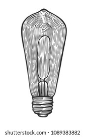 Electric light bulb -Vintage engraved illustration