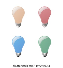 Electric light bulbs. Isometric vector illustration. Isolated on white background.