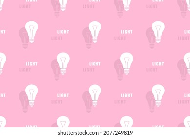 Electric light bulbs seamless pattern. Background on the theme of electric lamps.