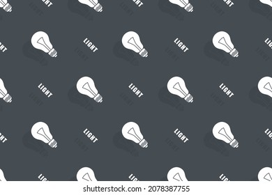 Electric light bulbs seamless pattern. Background on the theme of electric lamps.