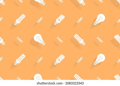 Elektrische Glühbirnen nahtloses Muster. Hintergrund zum Thema Elektrolampen.