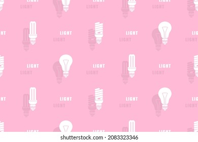 Electric light bulbs seamless pattern. Background on the theme of electric lamps.