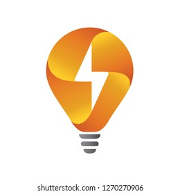 Electric light logo template, bulb energy logo