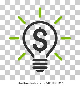 Electric Light Price icon. Vector illustration style is flat iconic bicolor symbol, eco green and gray colors, transparent background. Designed for web and software interfaces.