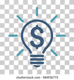 Electric Light Price icon. Vector illustration style is flat iconic bicolor symbol, cyan and blue colors, transparent background. Designed for web and software interfaces.