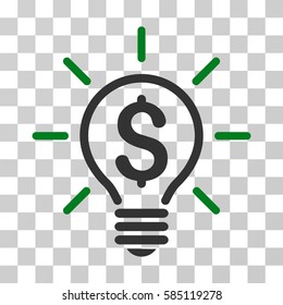 Electric Light Price icon. Vector illustration style is flat iconic bicolor symbol, green and gray colors, transparent background. Designed for web and software interfaces.