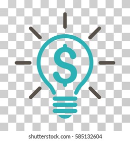 Electric Light Price icon. Vector illustration style is flat iconic bicolor symbol, grey and cyan colors, transparent background. Designed for web and software interfaces.