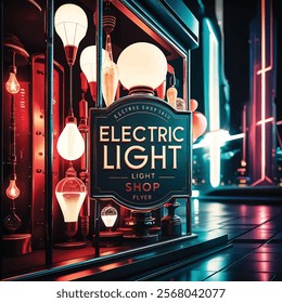 electric light shop flyer template design photos illustration