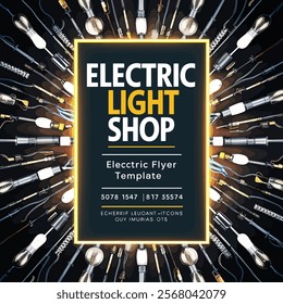 electric light shop flyer template design photos illustration