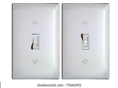 Electric light switch in ON and OFF positions -vector