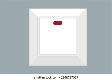 electric light switch stylish on the wall with a red light bulb