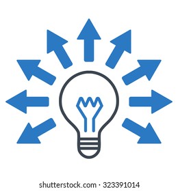 Electric Light vector icon. Style is bicolor flat symbol, smooth blue colors, rounded angles, white background.