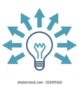 Electric Light vector icon. Style is bicolor flat symbol, cyan and blue colors, rounded angles, white background.
