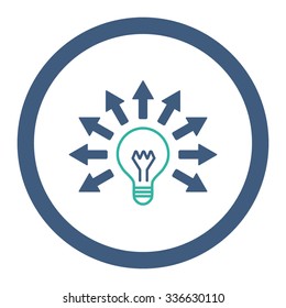 Electric Light vector icon. Style is bicolor flat rounded symbol, cobalt and cyan colors, rounded angles, white background.