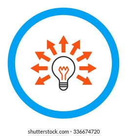 Electric Light vector icon. Style is flat rounded symbol, bright colors, rounded angles, white background.