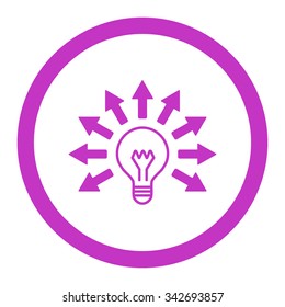 Electric Light vector icon. Style is flat rounded symbol, violet color, rounded angles, white background.